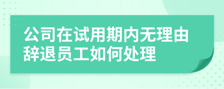 公司在试用期内无理由辞退员工如何处理