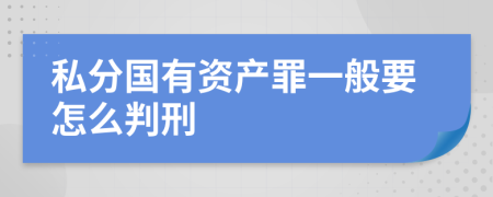 私分国有资产罪一般要怎么判刑