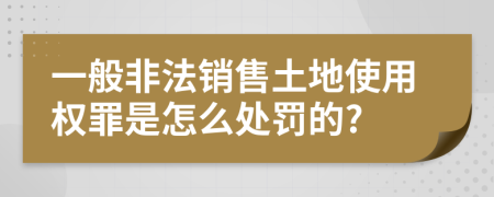 一般非法销售土地使用权罪是怎么处罚的?