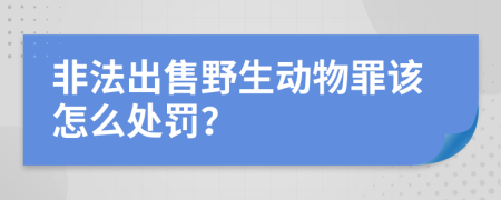 非法出售野生动物罪该怎么处罚？