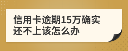 信用卡逾期15万确实还不上该怎么办