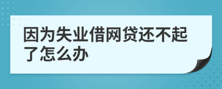 因为失业借网贷还不起了怎么办