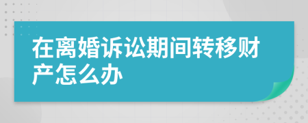 在离婚诉讼期间转移财产怎么办