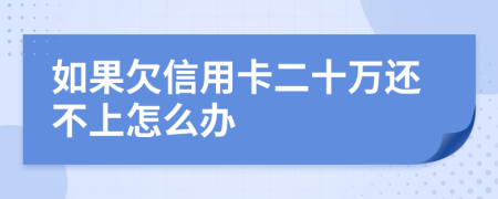 如果欠信用卡二十万还不上怎么办