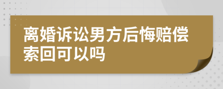 离婚诉讼男方后悔赔偿索回可以吗