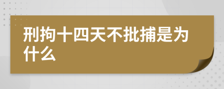 刑拘十四天不批捕是为什么