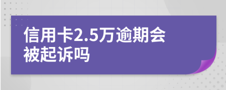 信用卡2.5万逾期会被起诉吗