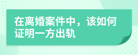 在离婚案件中，该如何证明一方出轨