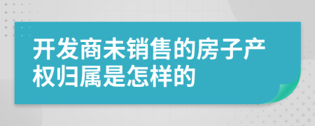 开发商未销售的房子产权归属是怎样的
