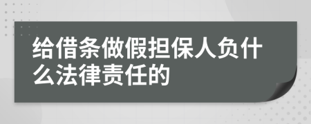 给借条做假担保人负什么法律责任的