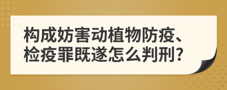 构成妨害动植物防疫、检疫罪既遂怎么判刑?