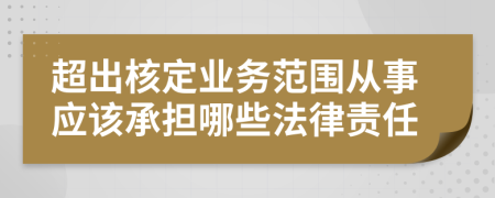 超出核定业务范围从事应该承担哪些法律责任