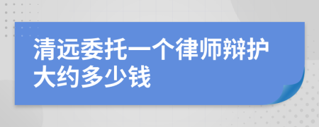 清远委托一个律师辩护大约多少钱