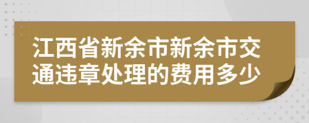 江西省新余市新余市交通违章处理的费用多少