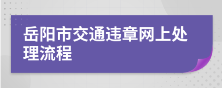 岳阳市交通违章网上处理流程