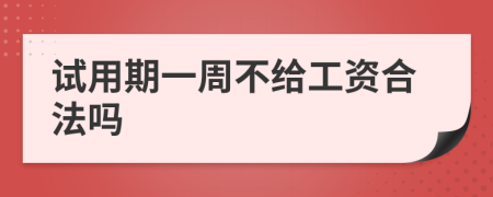 试用期一周不给工资合法吗