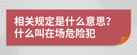 相关规定是什么意思？什么叫在场危险犯