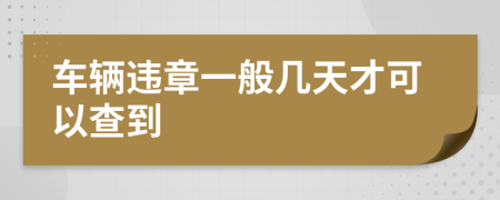 车辆违章一般几天才可以查到