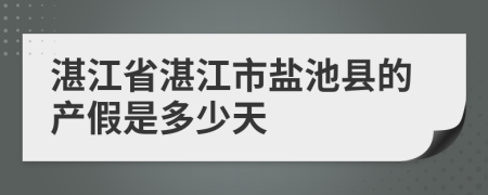 湛江省湛江市盐池县的产假是多少天