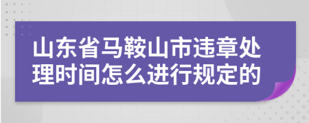 山东省马鞍山市违章处理时间怎么进行规定的