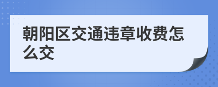 朝阳区交通违章收费怎么交