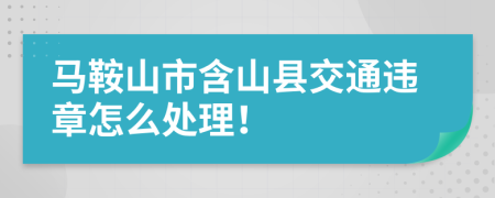 马鞍山市含山县交通违章怎么处理！