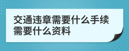 交通违章需要什么手续需要什么资料