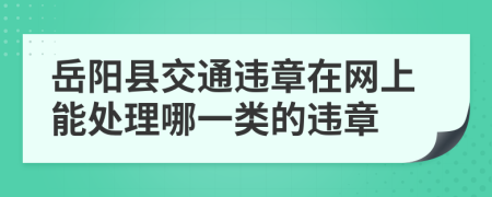 岳阳县交通违章在网上能处理哪一类的违章