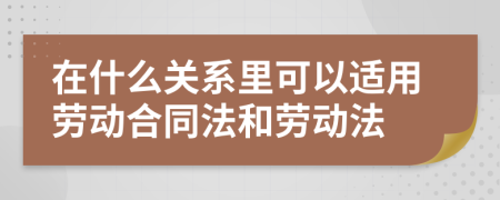 在什么关系里可以适用劳动合同法和劳动法