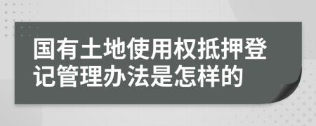 国有土地使用权抵押登记管理办法是怎样的