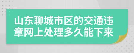 山东聊城市区的交通违章网上处理多久能下来