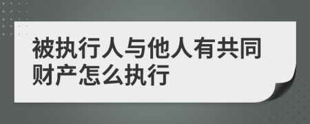 被执行人与他人有共同财产怎么执行