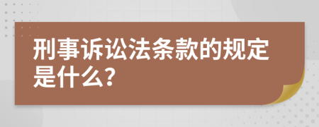 刑事诉讼法条款的规定是什么？