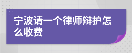 宁波请一个律师辩护怎么收费