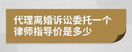 代理离婚诉讼委托一个律师指导价是多少