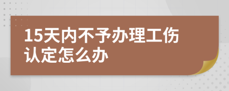 15天内不予办理工伤认定怎么办