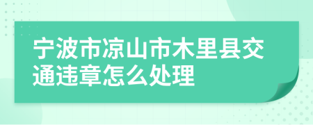 宁波市凉山市木里县交通违章怎么处理