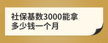 社保基数3000能拿多少钱一个月