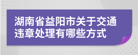 湖南省益阳市关于交通违章处理有哪些方式