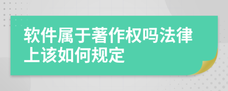 软件属于著作权吗法律上该如何规定