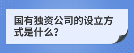 国有独资公司的设立方式是什么？