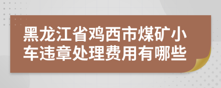 黑龙江省鸡西市煤矿小车违章处理费用有哪些