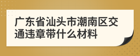 广东省汕头市潮南区交通违章带什么材料