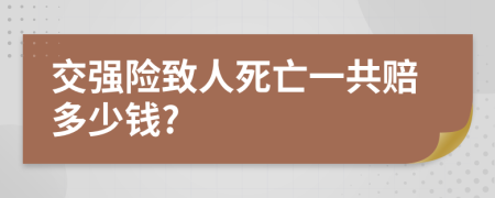 交强险致人死亡一共赔多少钱?