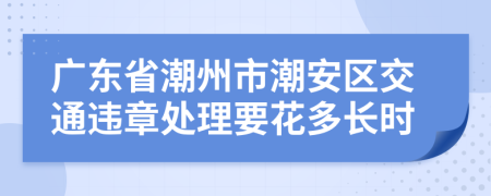 广东省潮州市潮安区交通违章处理要花多长时