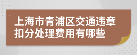 上海市青浦区交通违章扣分处理费用有哪些