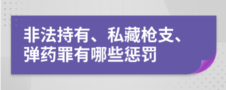 非法持有、私藏枪支、弹药罪有哪些惩罚    