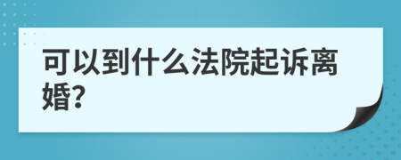 可以到什么法院起诉离婚？