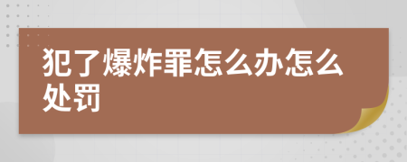 犯了爆炸罪怎么办怎么处罚