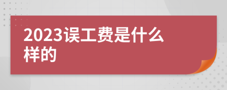 2023误工费是什么样的